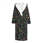 Christmas Party Elements Pattern Print Hooded Bathrobe