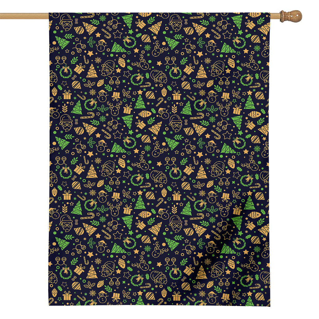 Christmas Party Elements Pattern Print House Flag