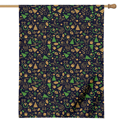 Christmas Party Elements Pattern Print House Flag