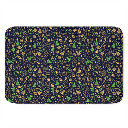 Christmas Party Elements Pattern Print Indoor Door Mat