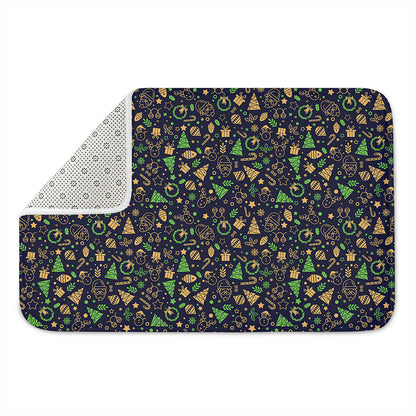 Christmas Party Elements Pattern Print Indoor Door Mat