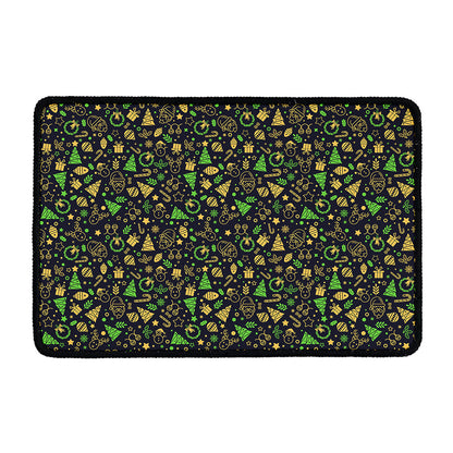 Christmas Party Elements Pattern Print Kitchen Mat