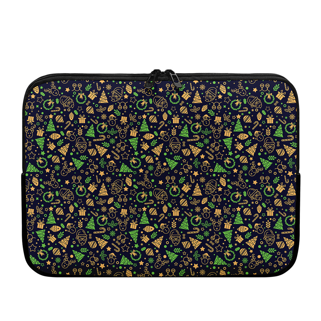 Christmas Party Elements Pattern Print Laptop Sleeve