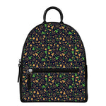 Christmas Party Elements Pattern Print Leather Backpack