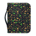 Christmas Party Elements Pattern Print Leather Bible Cover