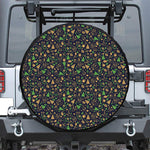 Christmas Party Elements Pattern Print Leather Spare Tire Cover