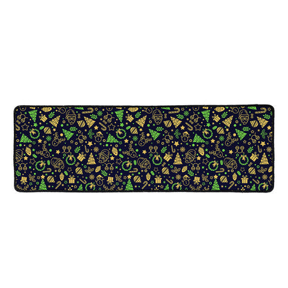 Christmas Party Elements Pattern Print Long Kitchen Mat