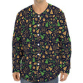 Christmas Party Elements Pattern Print Long Sleeve Baseball Jersey
