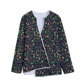 Christmas Party Elements Pattern Print Long Sleeve Short Coat