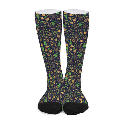 Christmas Party Elements Pattern Print Long Socks