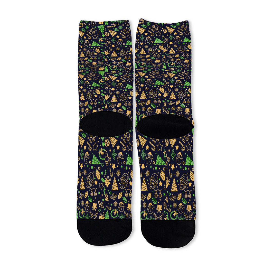 Christmas Party Elements Pattern Print Long Socks