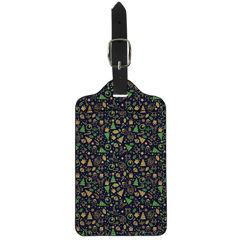 Christmas Party Elements Pattern Print Luggage Tag