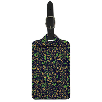 Christmas Party Elements Pattern Print Luggage Tag