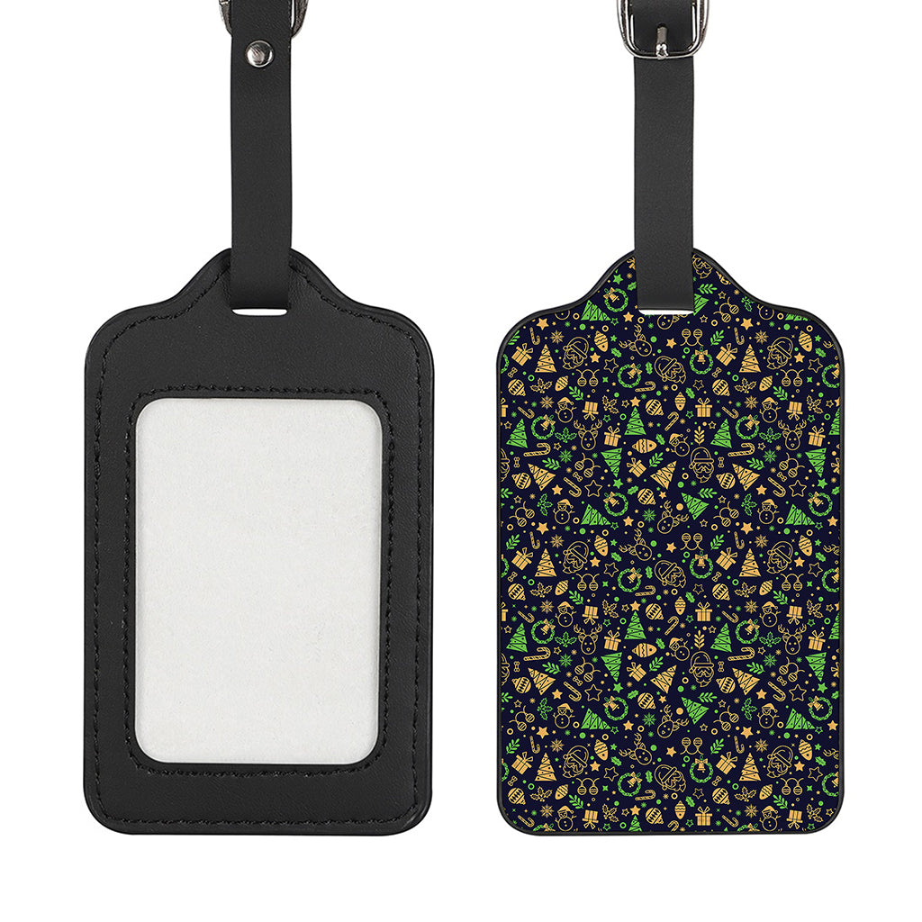 Christmas Party Elements Pattern Print Luggage Tag