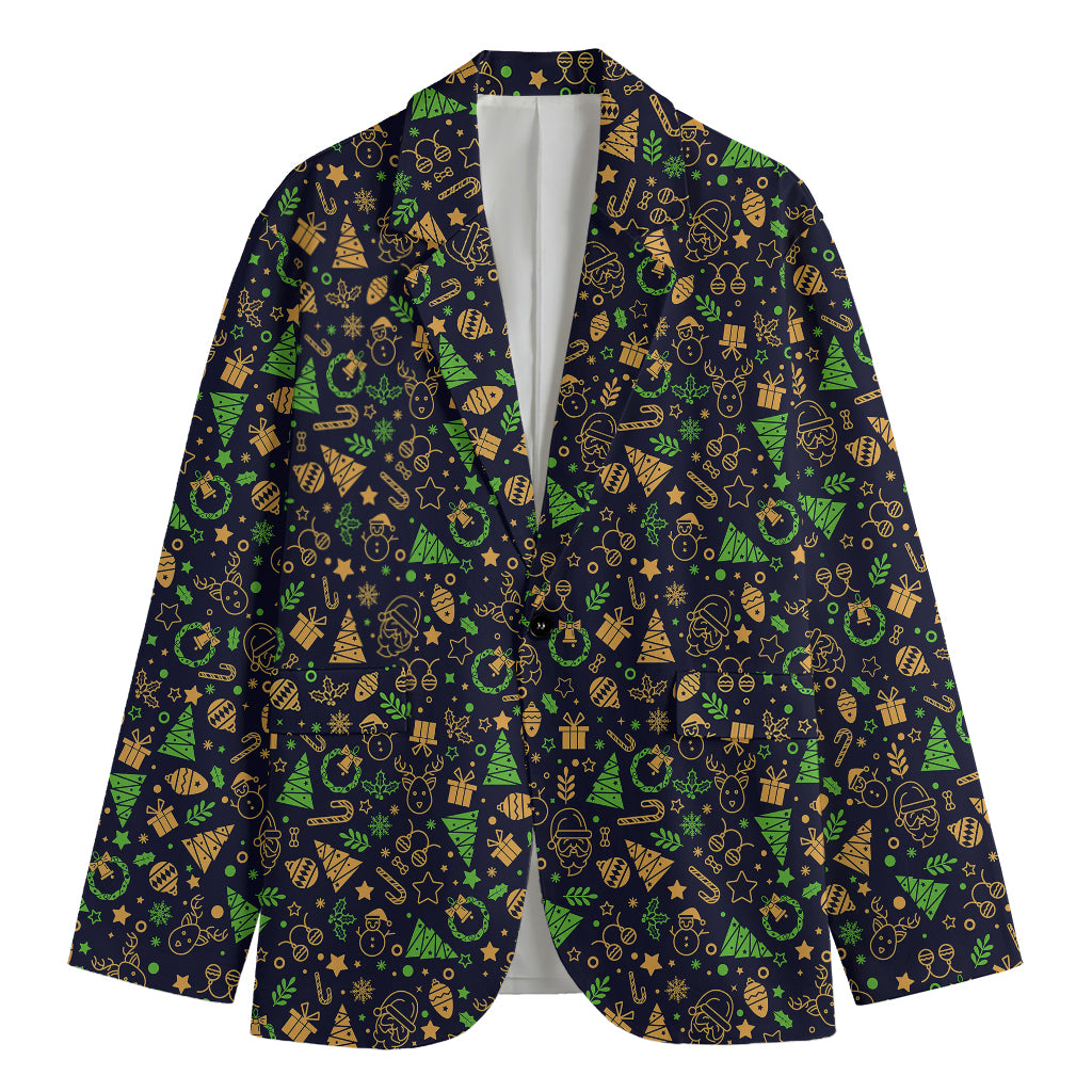 Christmas Party Elements Pattern Print Men's Blazer