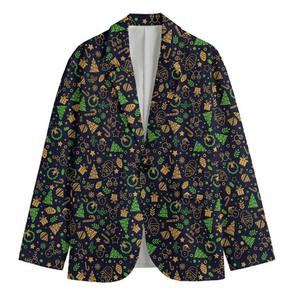 Christmas Party Elements Pattern Print Men's Blazer