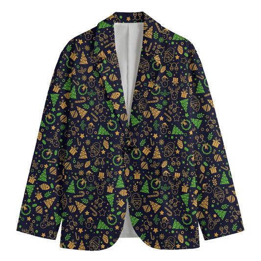 Christmas Party Elements Pattern Print Men's Blazer