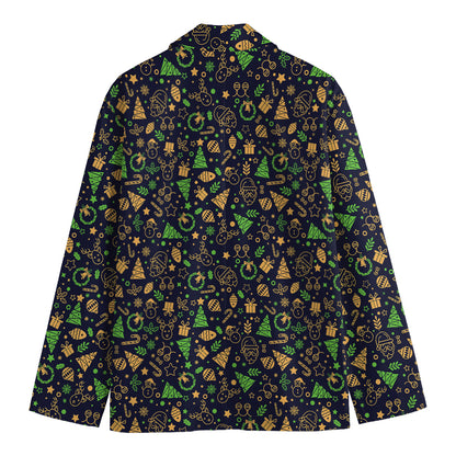 Christmas Party Elements Pattern Print Men's Blazer