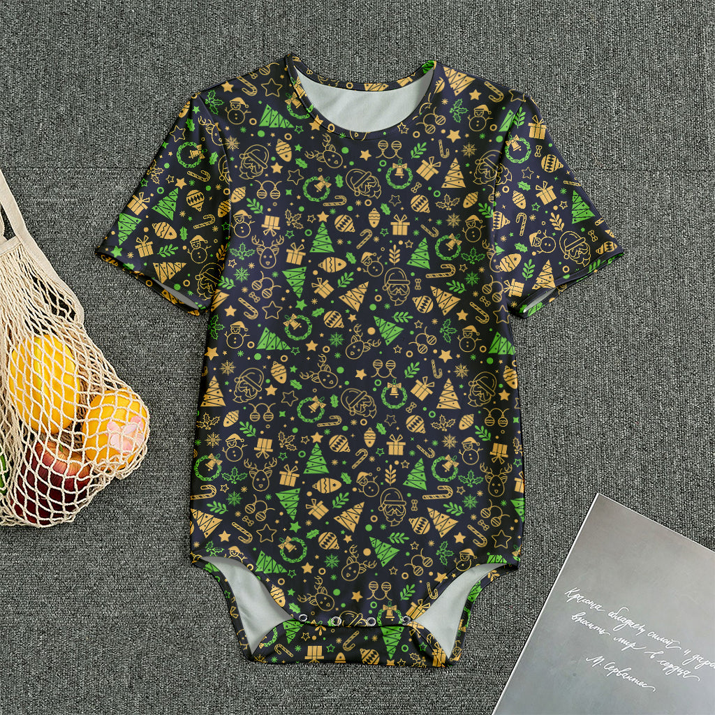 Christmas Party Elements Pattern Print Men's Bodysuit