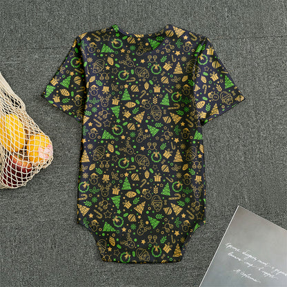 Christmas Party Elements Pattern Print Men's Bodysuit