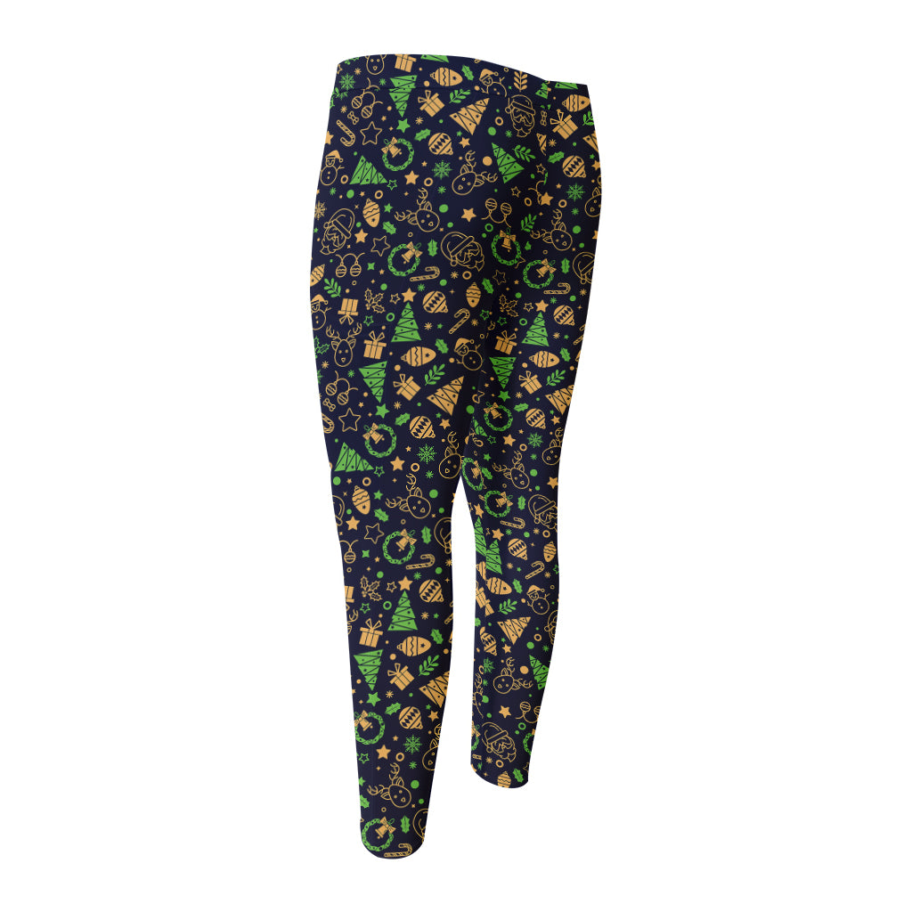 Christmas Party Elements Pattern Print Men's Compression Pants