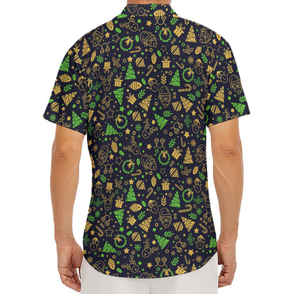 Christmas Party Elements Pattern Print Men's Deep V-Neck Shirt