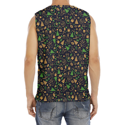 Christmas Party Elements Pattern Print Men's Fitness Tank Top