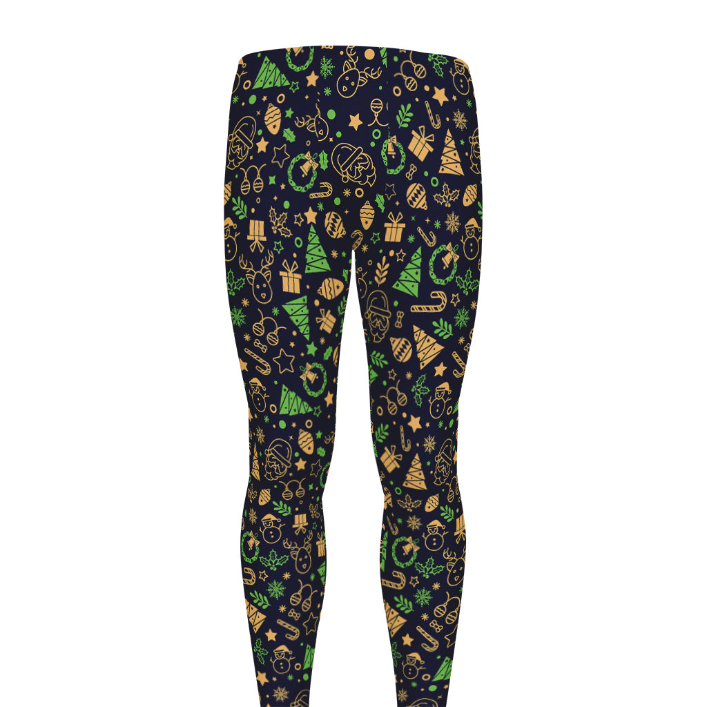 Christmas Party Elements Pattern Print Men's leggings