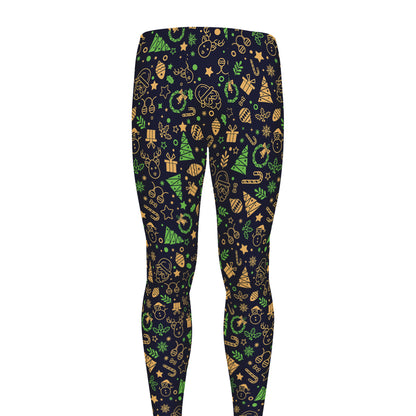 Christmas Party Elements Pattern Print Men's leggings