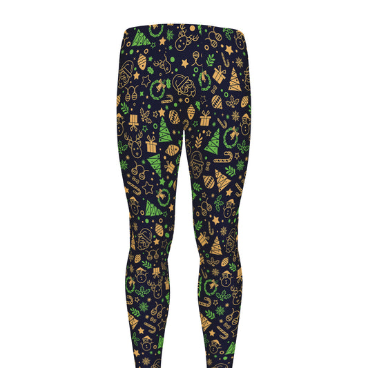 Christmas Party Elements Pattern Print Men's leggings