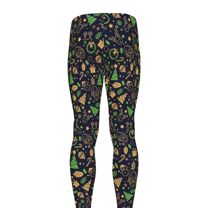 Christmas Party Elements Pattern Print Men's leggings