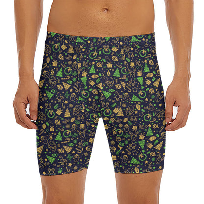 Christmas Party Elements Pattern Print Men's Long Boxer Briefs