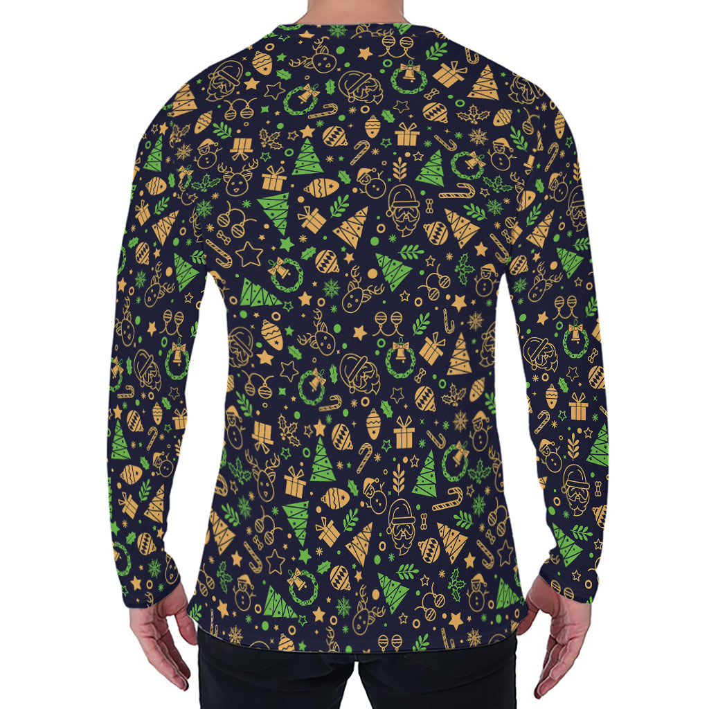 Christmas Party Elements Pattern Print Men's Long Sleeve T-Shirt