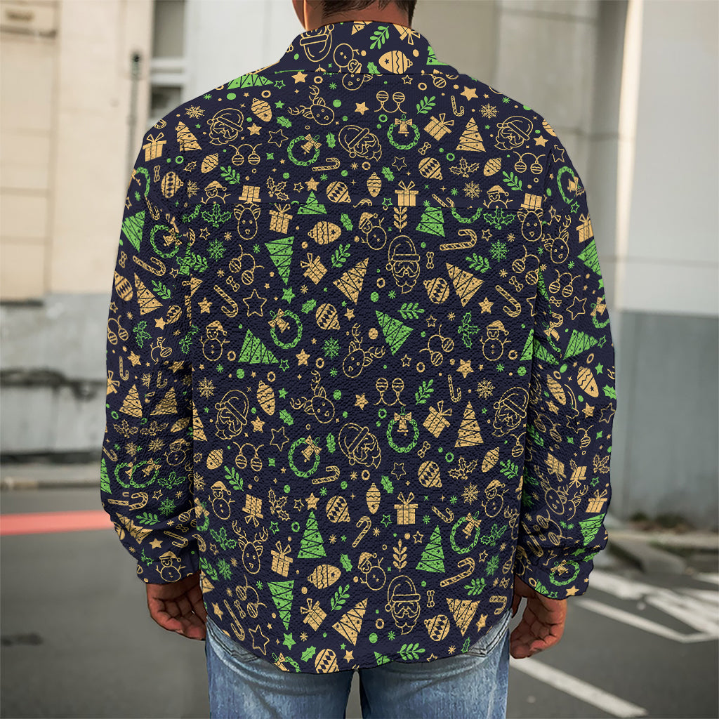 Christmas Party Elements Pattern Print Men's Shirt Jacket