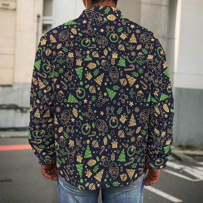 Christmas Party Elements Pattern Print Men's Shirt Jacket