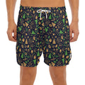 Christmas Party Elements Pattern Print Men's Split Running Shorts