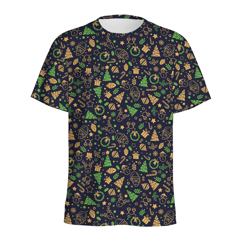 Christmas Party Elements Pattern Print Men's Sports T-Shirt