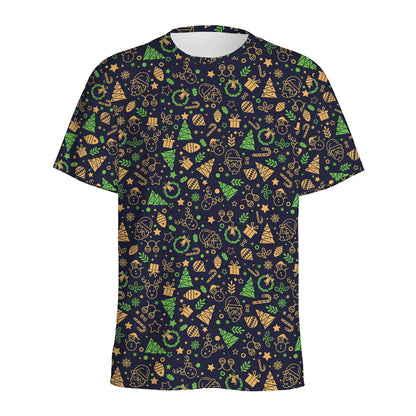 Christmas Party Elements Pattern Print Men's Sports T-Shirt