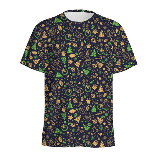 Christmas Party Elements Pattern Print Men's Sports T-Shirt