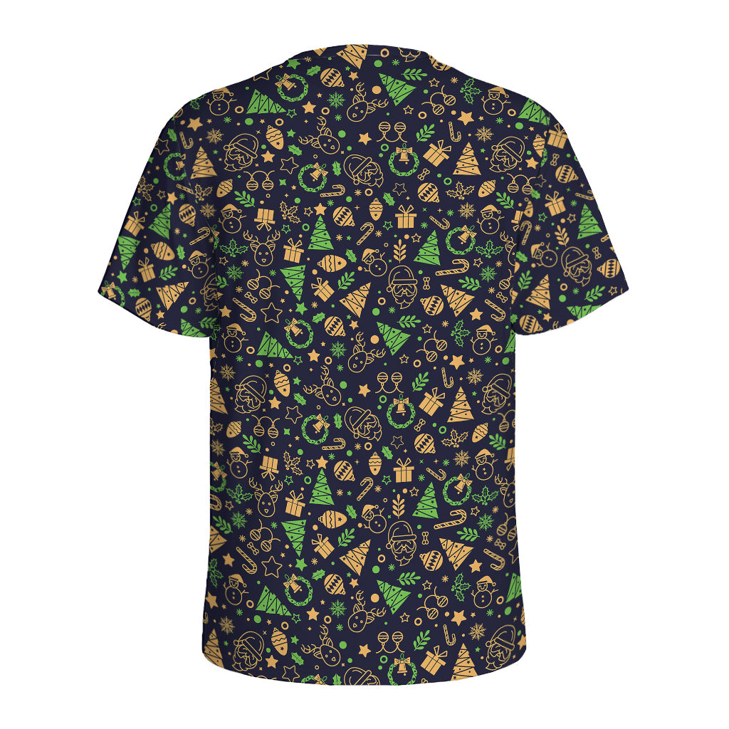Christmas Party Elements Pattern Print Men's Sports T-Shirt