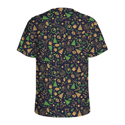Christmas Party Elements Pattern Print Men's Sports T-Shirt