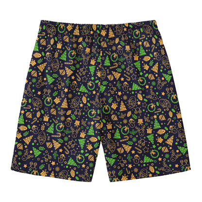 Christmas Party Elements Pattern Print Men's Swim Trunks