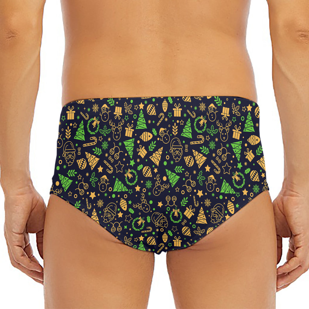 Christmas Party Elements Pattern Print Men's Triangle Swim Briefs