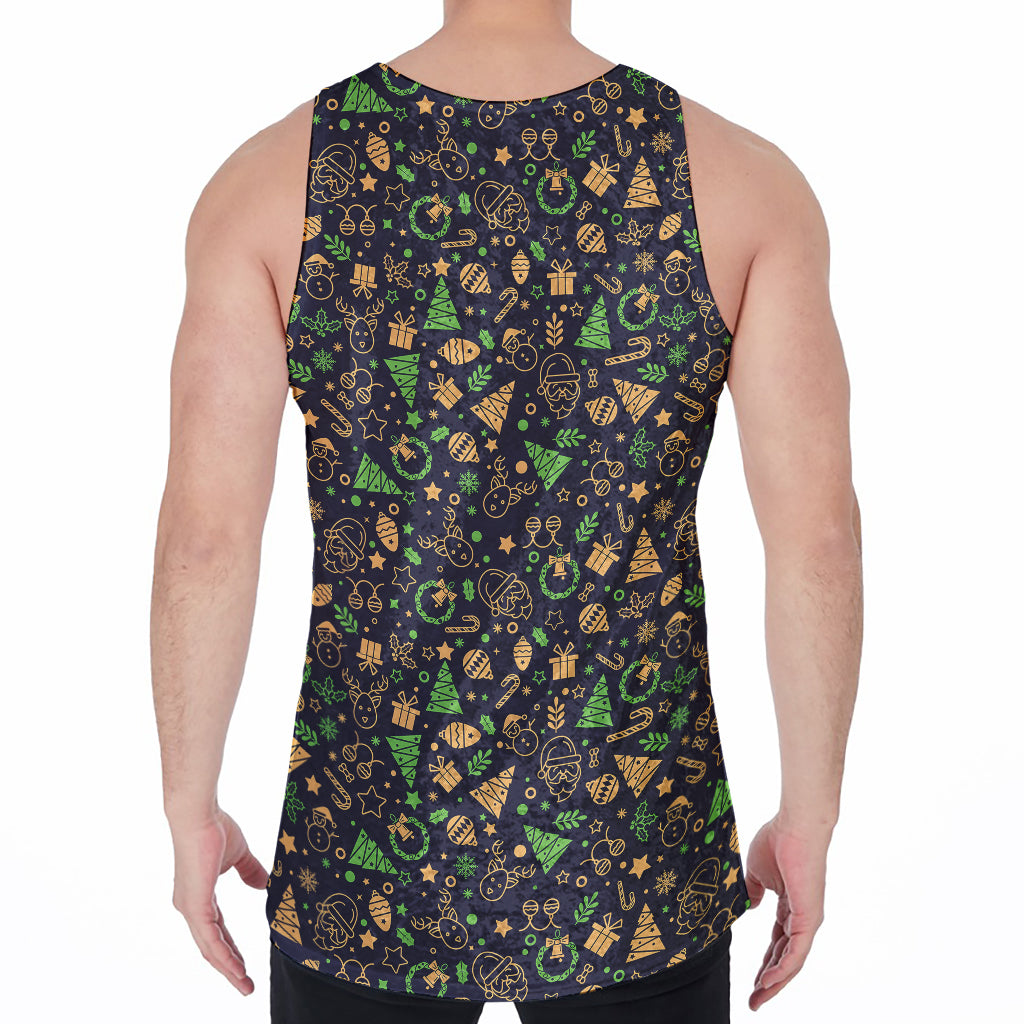 Christmas Party Elements Pattern Print Men's Velvet Tank Top
