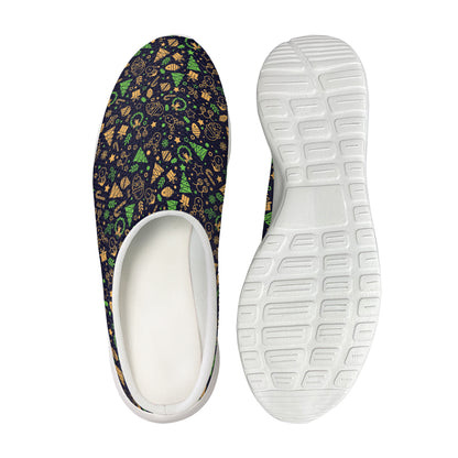 Christmas Party Elements Pattern Print Mesh Casual Shoes