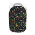 Christmas Party Elements Pattern Print Mesh Laundry Hamper
