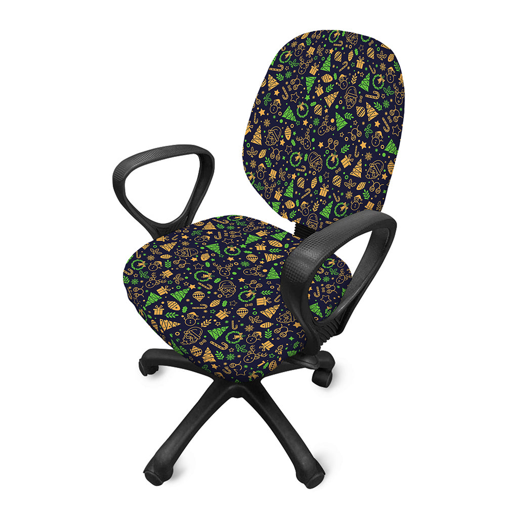 Christmas Party Elements Pattern Print Office Chair Cover