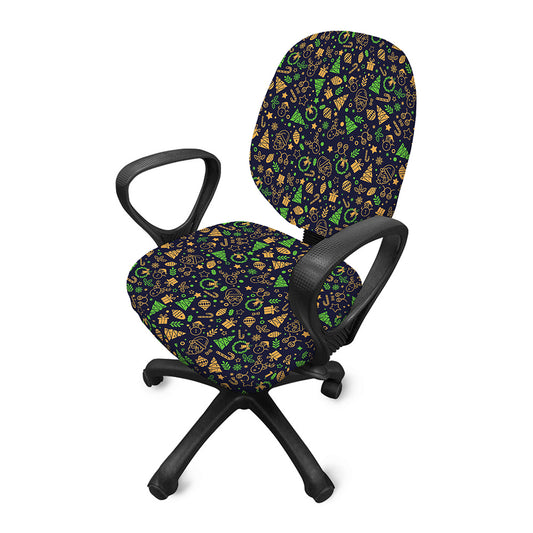 Christmas Party Elements Pattern Print Office Chair Cover