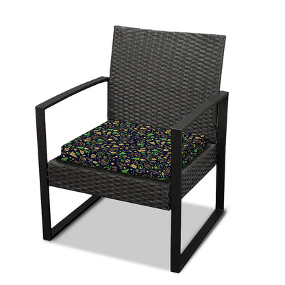 Christmas Party Elements Pattern Print Outdoor Seat Cushion Cover