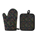 Christmas Party Elements Pattern Print Oven Mitt And Pot Holder Set